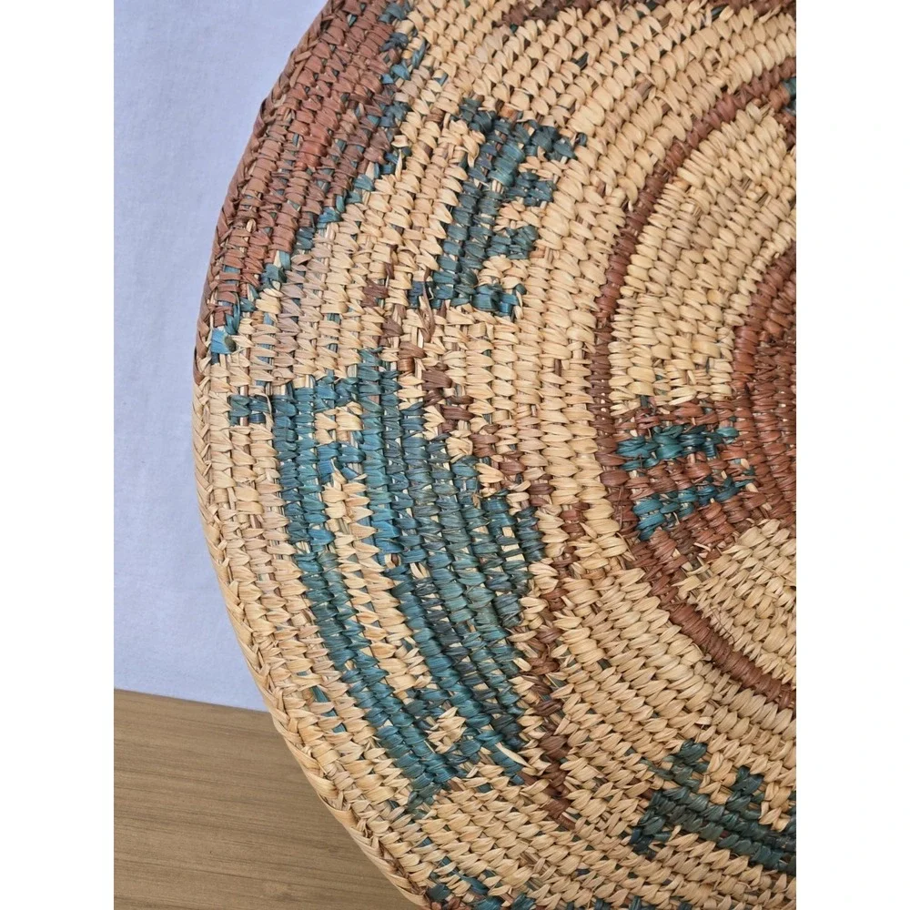Vintage Hausa Handwoven Coiled Basket/Platter 13.5